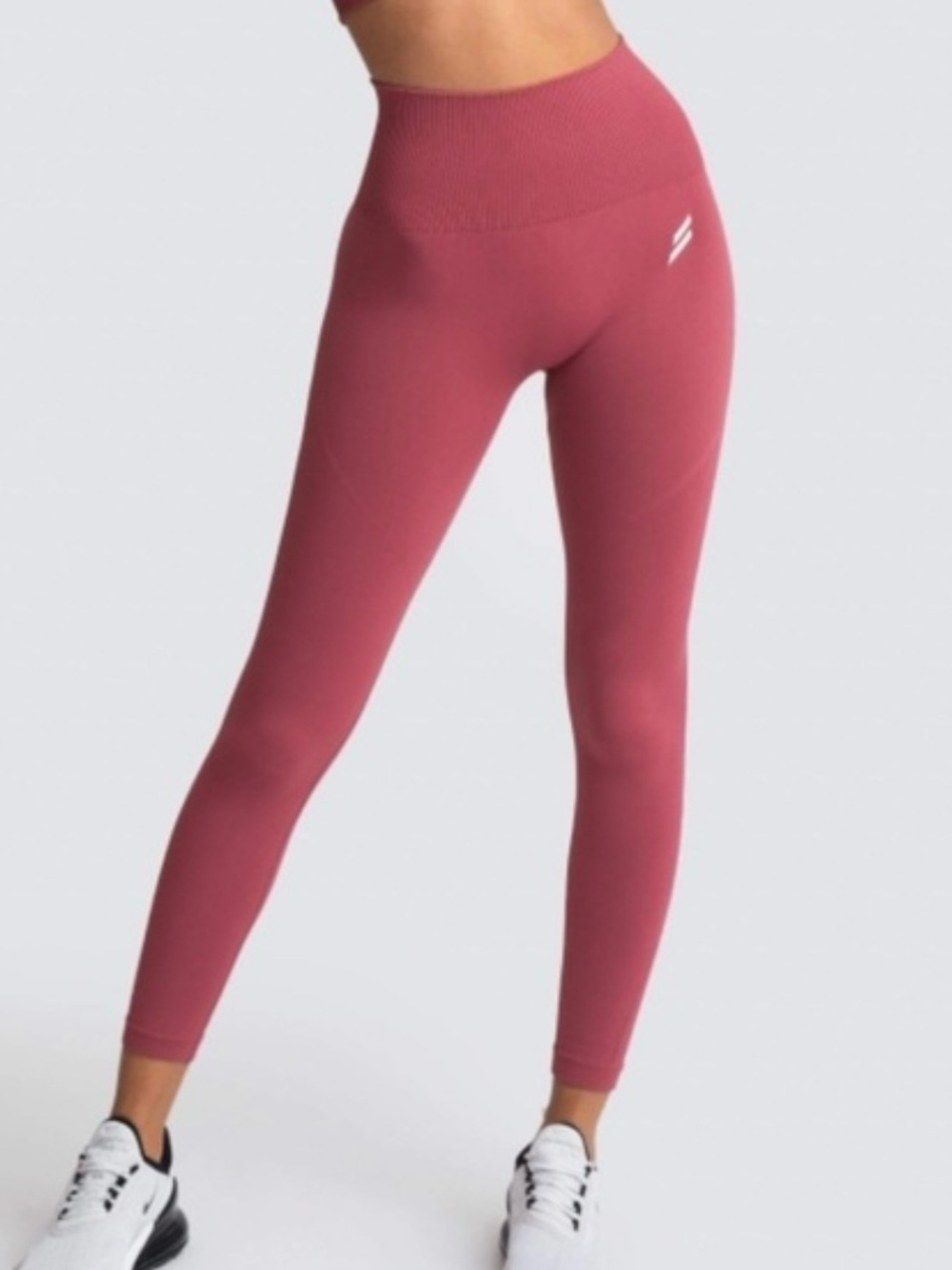 doyoueven Hyperflex Seamless Leggings Womens L Earth Red Mauve Gym Workout Logo